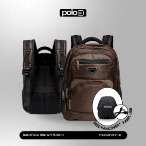 POLOMI Brown Backpack 16 Inch