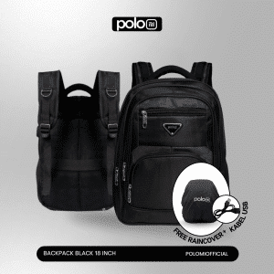 POLOMI Black Backpack 18 Inch