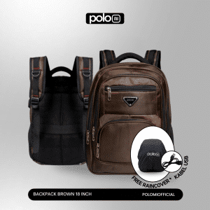 POLOMI Brown Backpack 18 Inch