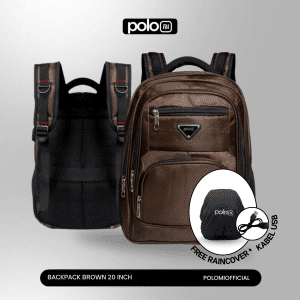POLOMI Brown Backpack 20 Inch