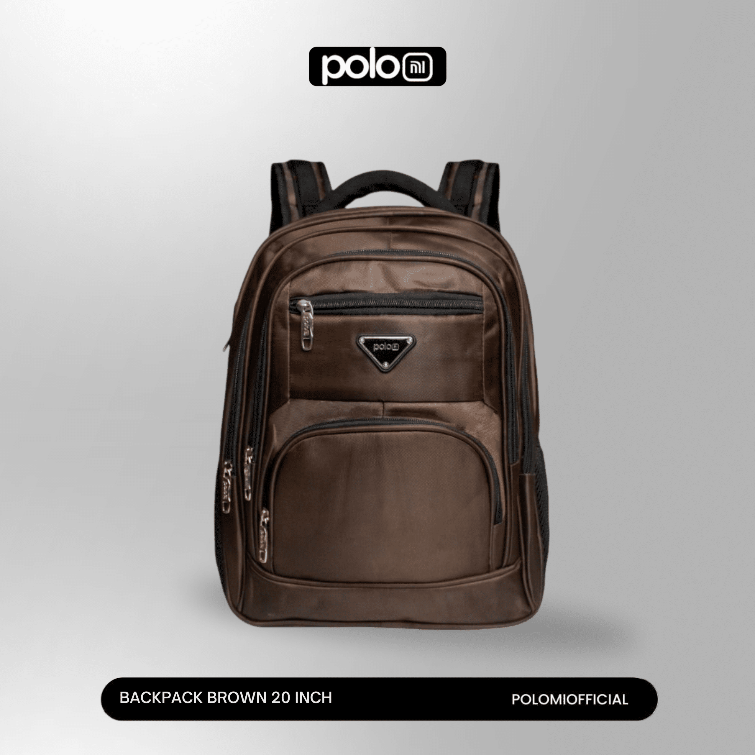 POLOMI Brown Backpack 20 Inch - Image 2