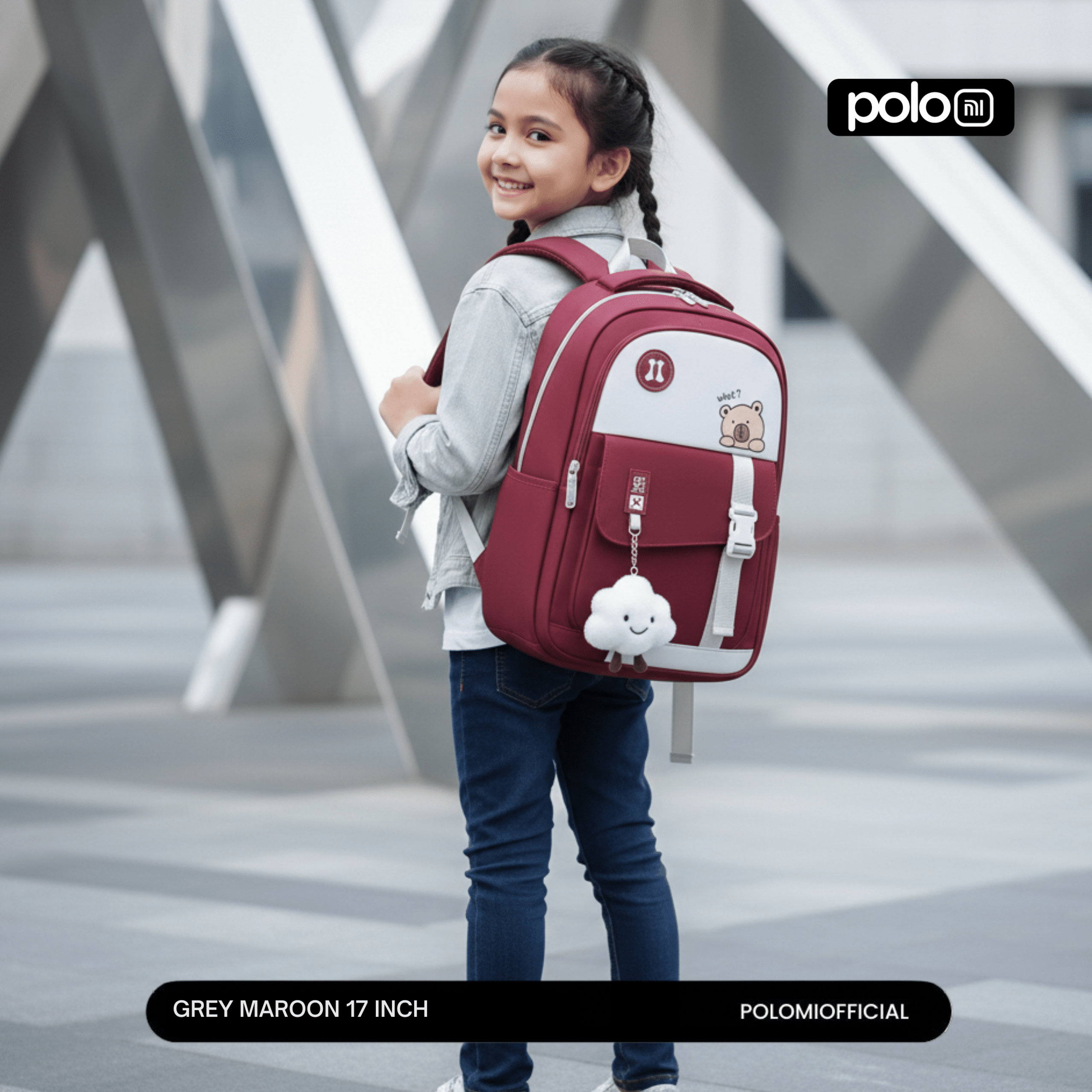 POLOMI Ransel Anak Perempuan 17 Inch - Image 9
