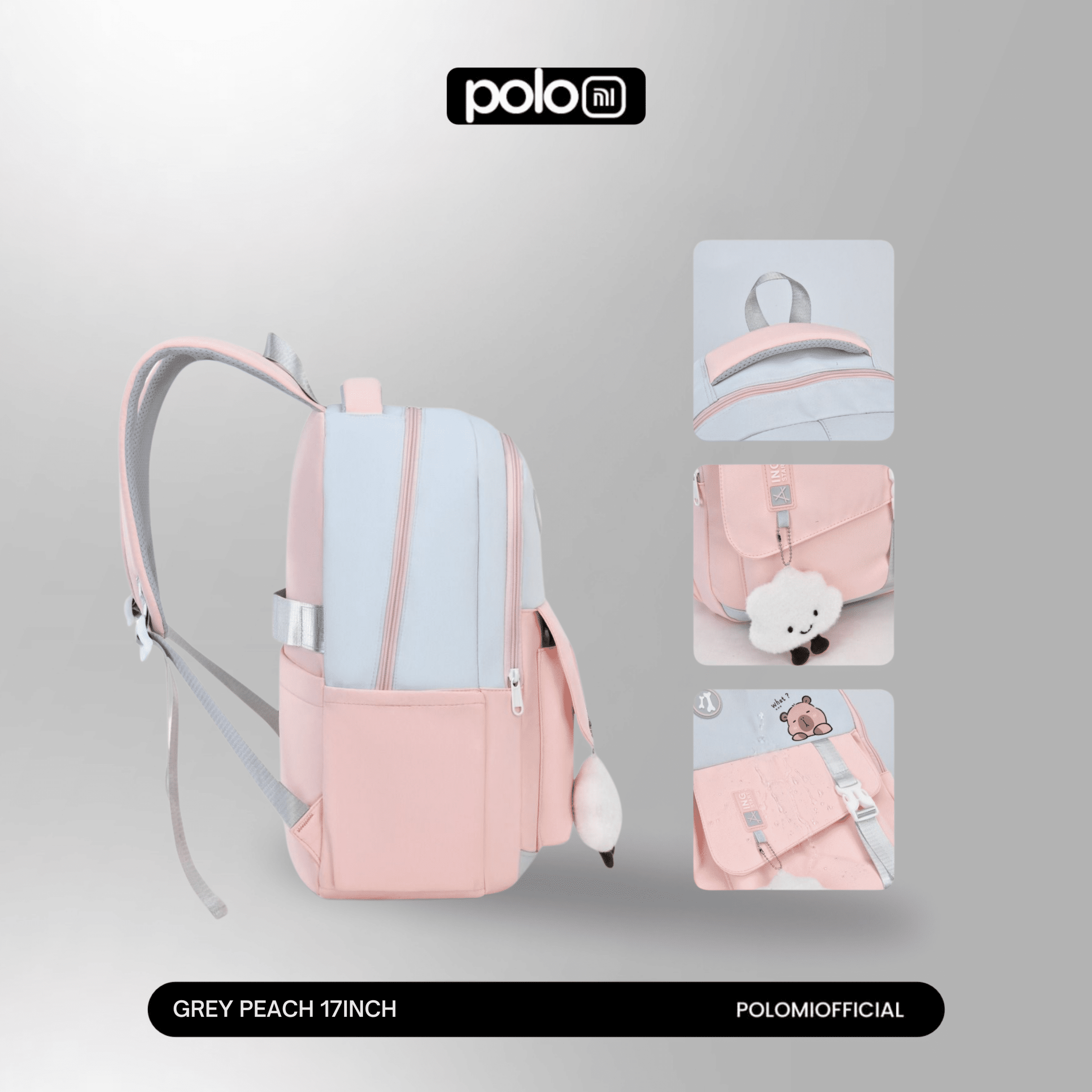 POLOMI Ransel Anak Perempuan 17 Inch - Image 7