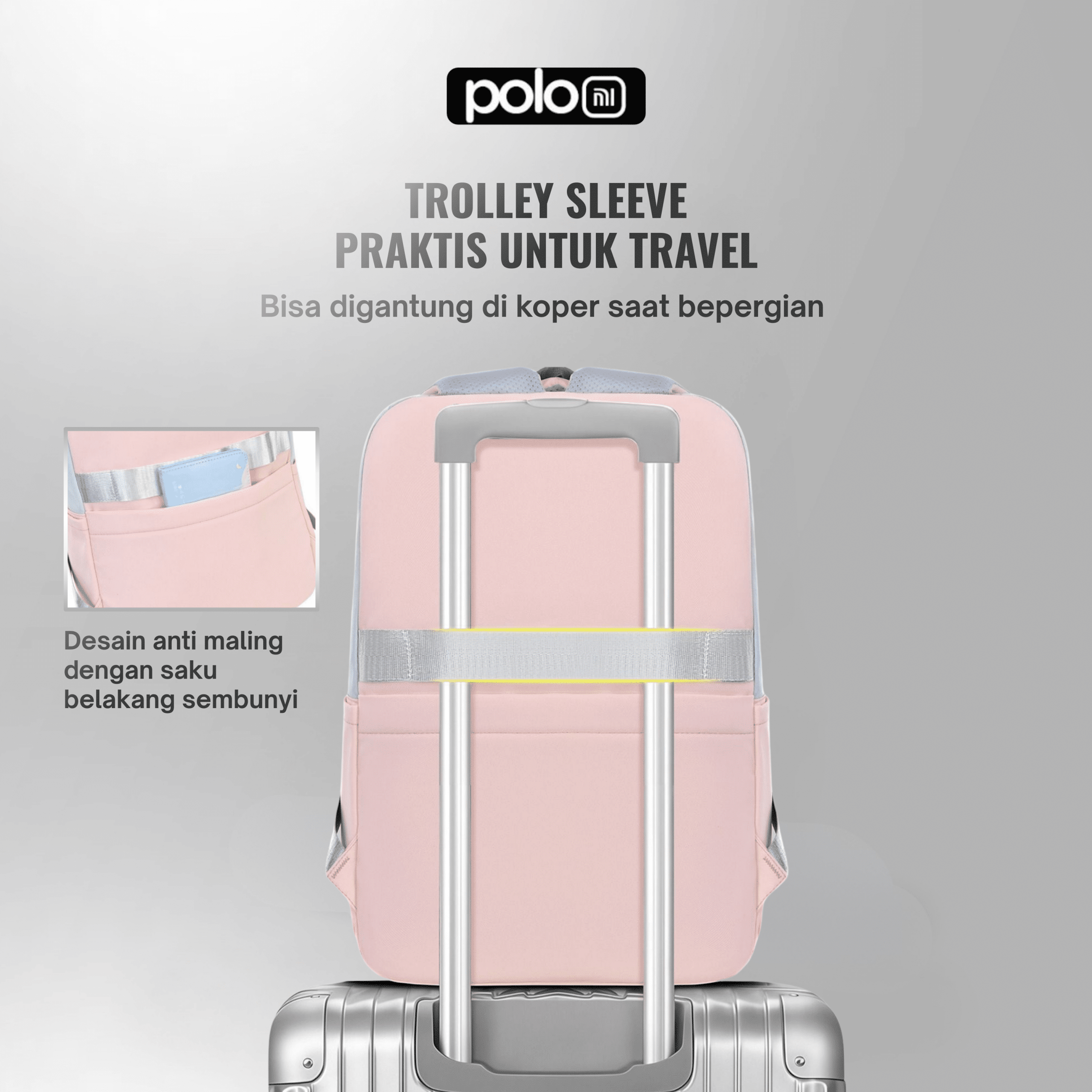 POLOMI Ransel Anak Perempuan 17 Inch - Image 4