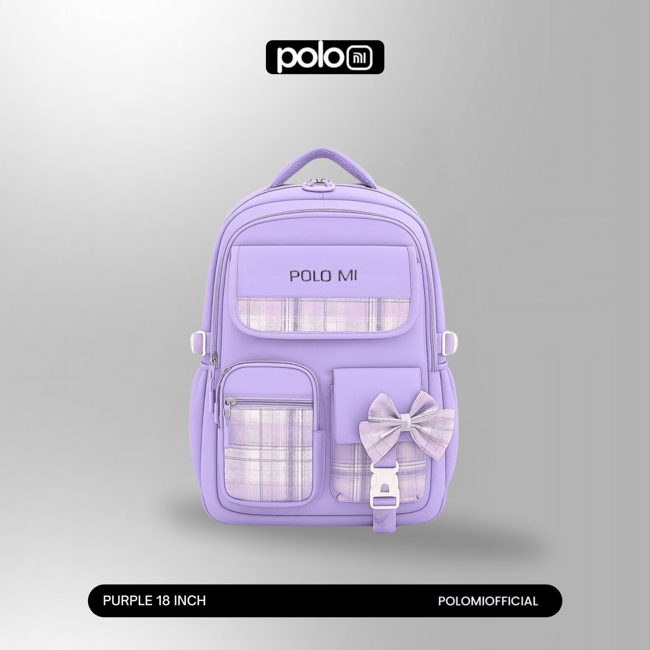 POLOMI Ransel Anak Perempuan 18 Inch - Image 4