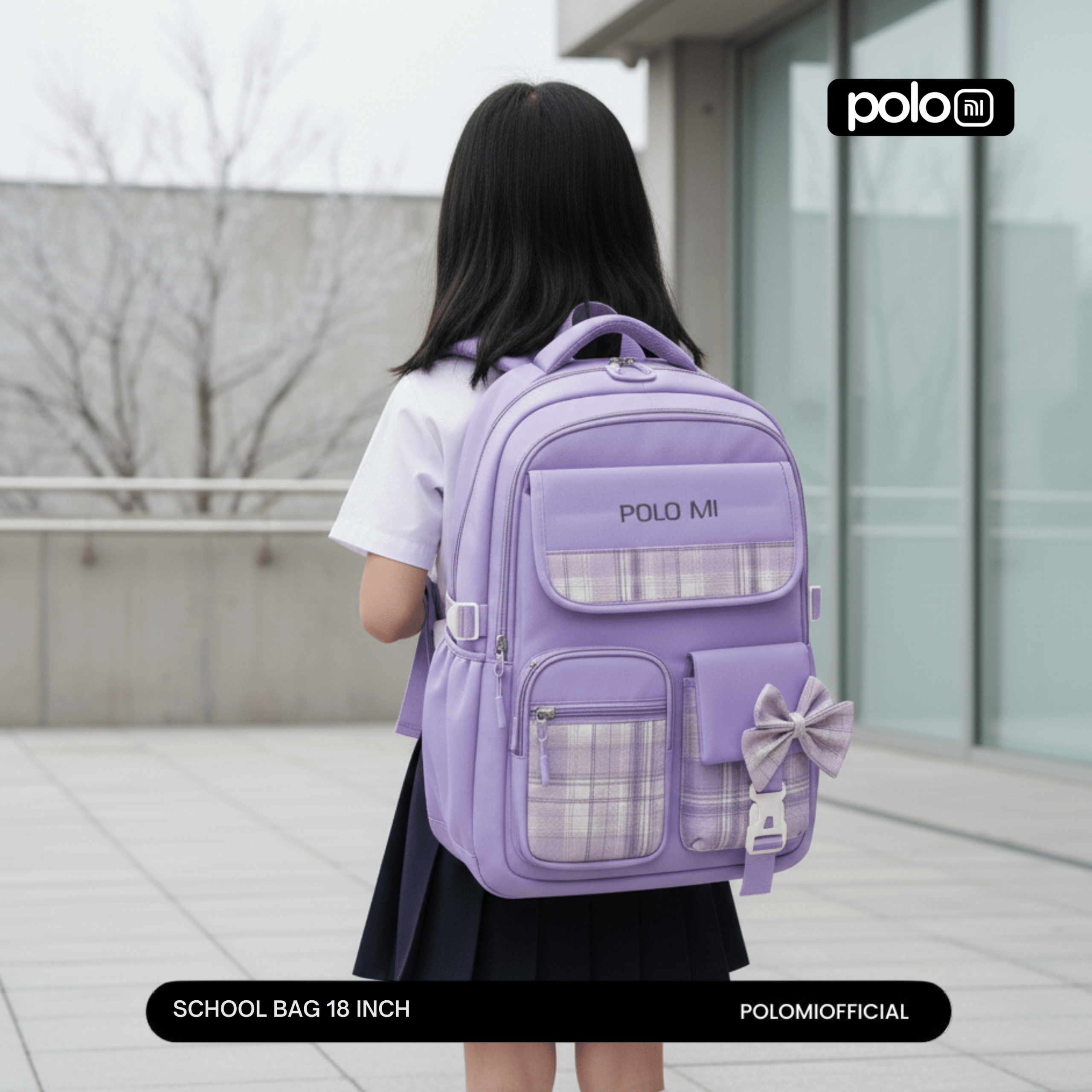 POLOMI Ransel Anak Perempuan 18 Inch - Image 6